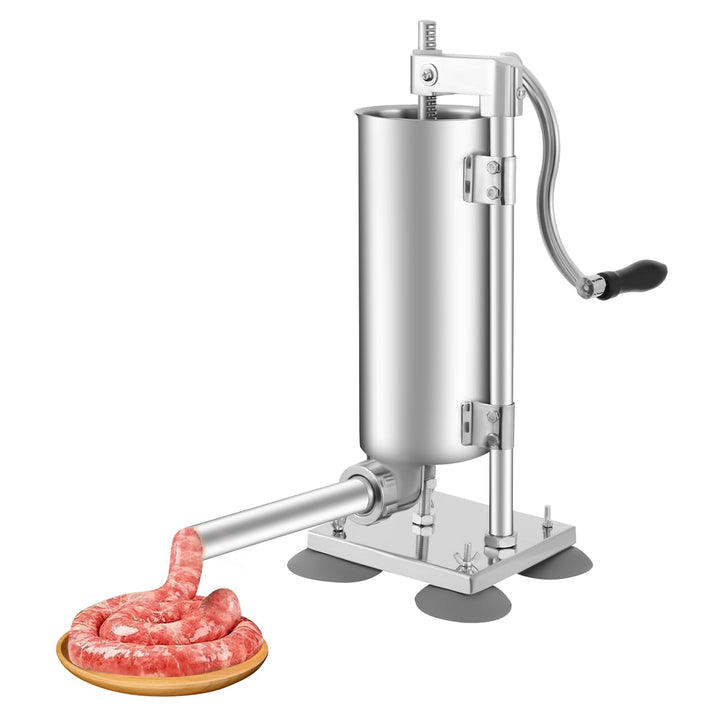 Wurstfüllmaschine Wurstfüller Manuell 3l, Wurstpresse Mit 6 Grössen Füllrohre und 4 Saugnäpfe, Wurst