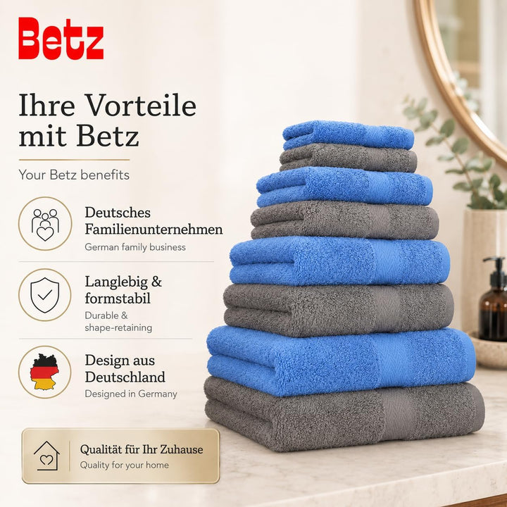 Betz 10-TLG. Handtuch-Set Premium 100% Baumwolle 2 Duschtücher 4 Handtücher 2 Gästetücher 2 Waschhan