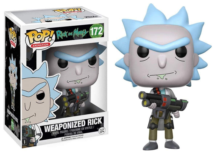 Funko 12439 Actionfigur Rick und Morty: Weaponized Rick Grau / Grau / Weiss, Grau / Grau / Weiß