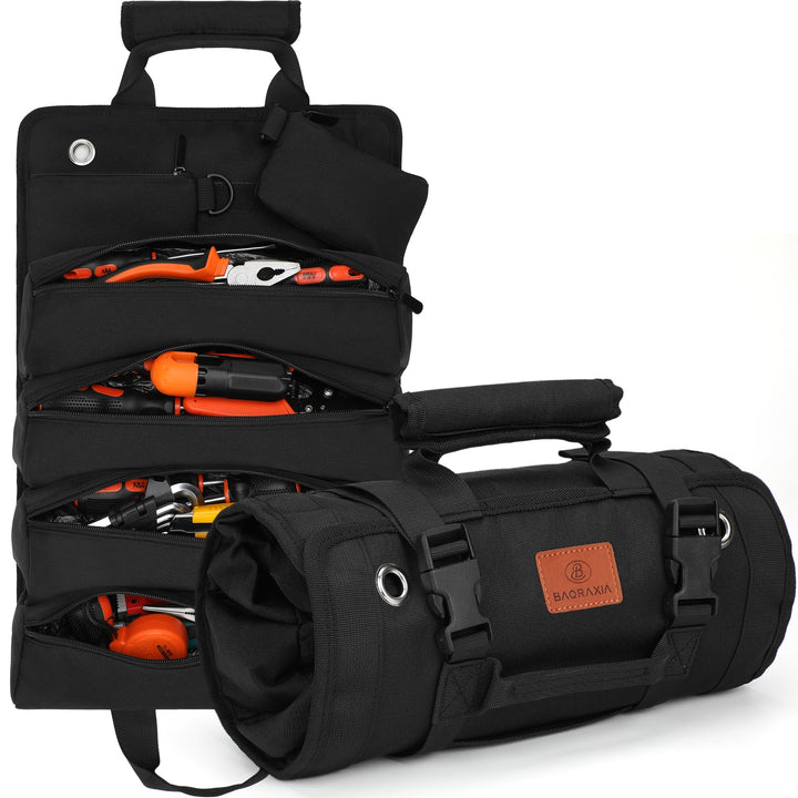 BAQRAXIA Werkzeugtasche, aufrollbare kleine Werkzeugbox, robuster Werkzeug-Organizer mit 2 abnehmbar