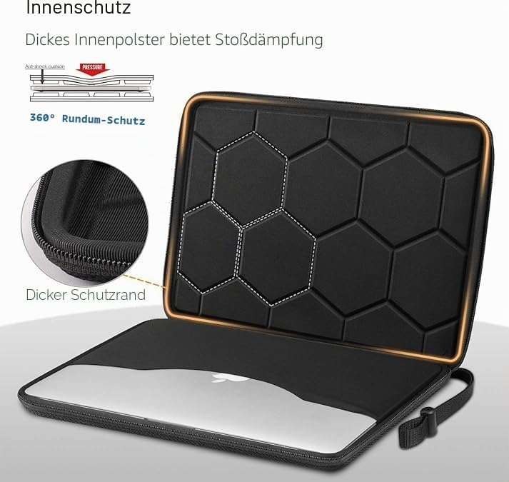 FINPAC Laptop Tasche Hülle für 13" MacBook Air 2024-2018 M3/A3113 M2/A2681 M1/A2337, 14" MacBook Pro