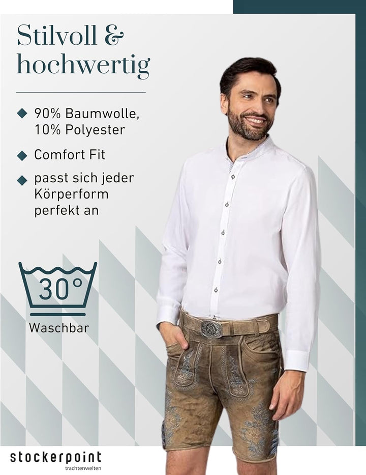Stockerpoint Herren Raffa Hemd S Weiss-blau, S Weiss-blau
