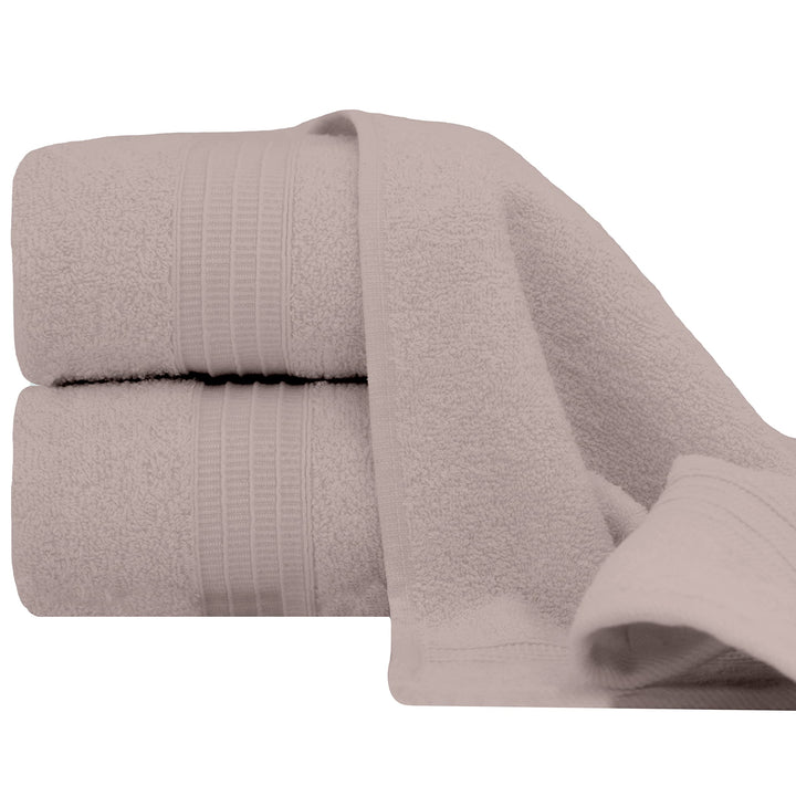Vency Handtücher Set Beige 2 Teilig - 2X Handtücher 50x100, Handtuch mit Aufhänger Beige 2x Handtuch