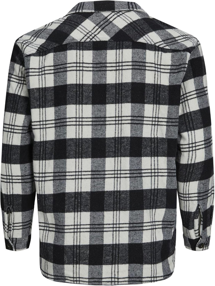 JACK & JONES Herren Jorollie Check Overshirt Ls Pls T-Shirt 3XL Navy Blazer, 3XL Navy Blazer