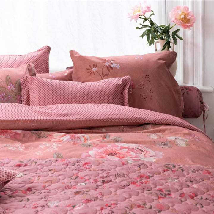 Pip Studio Perkal-Bettwäsche Tokyo Bouquet | rosa - 135 x 200 135x200 cm + 80x80 cm, 135x200 cm + 80