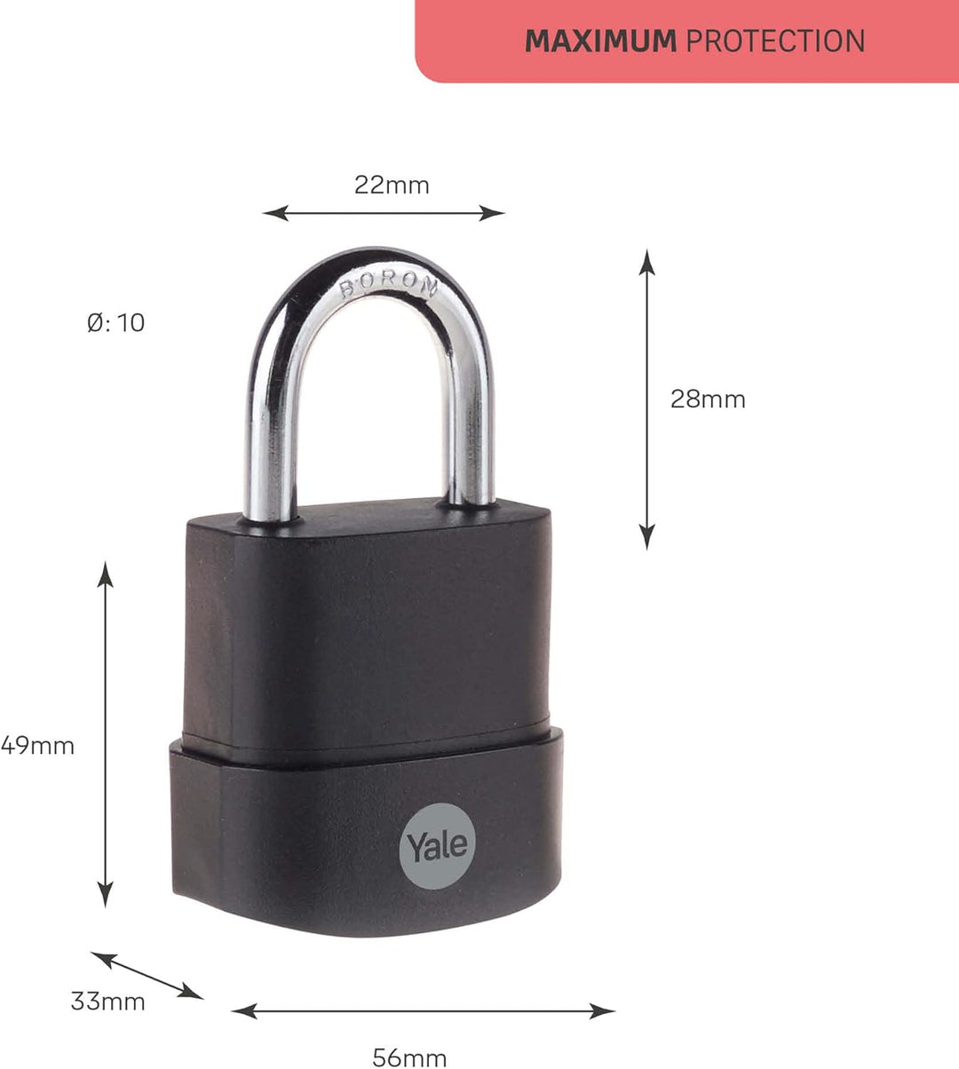 Yale Y227B/55/126/1, Maximale Sicherheit, 55 mm, laminierter Stahl, Vorhängeschloss, wetterfest, off
