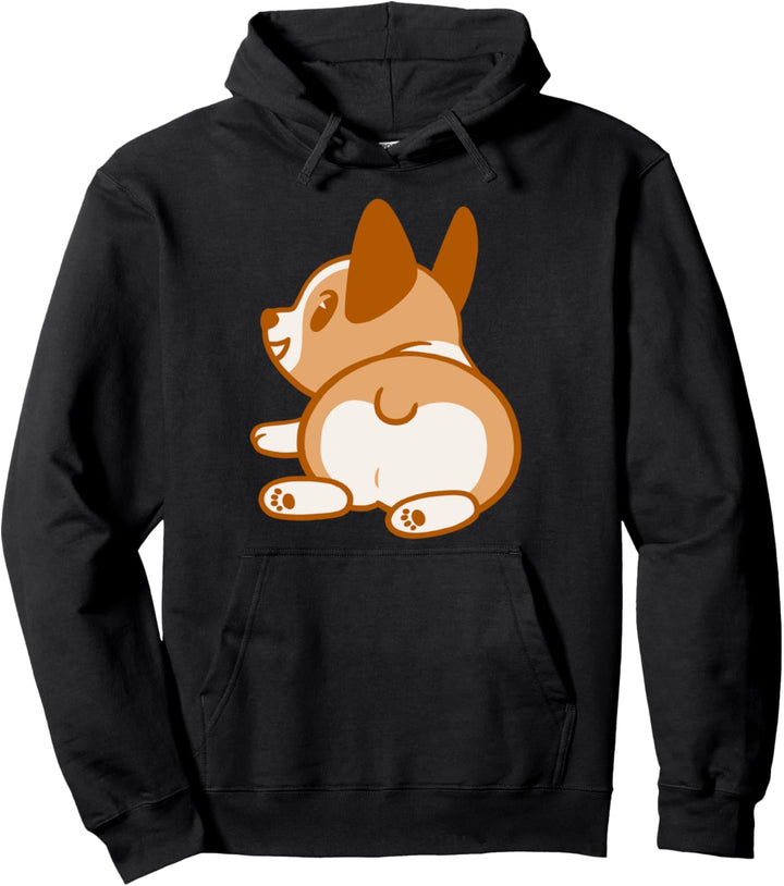 Trendy Cute Corgi Butt Pullover Hoodie