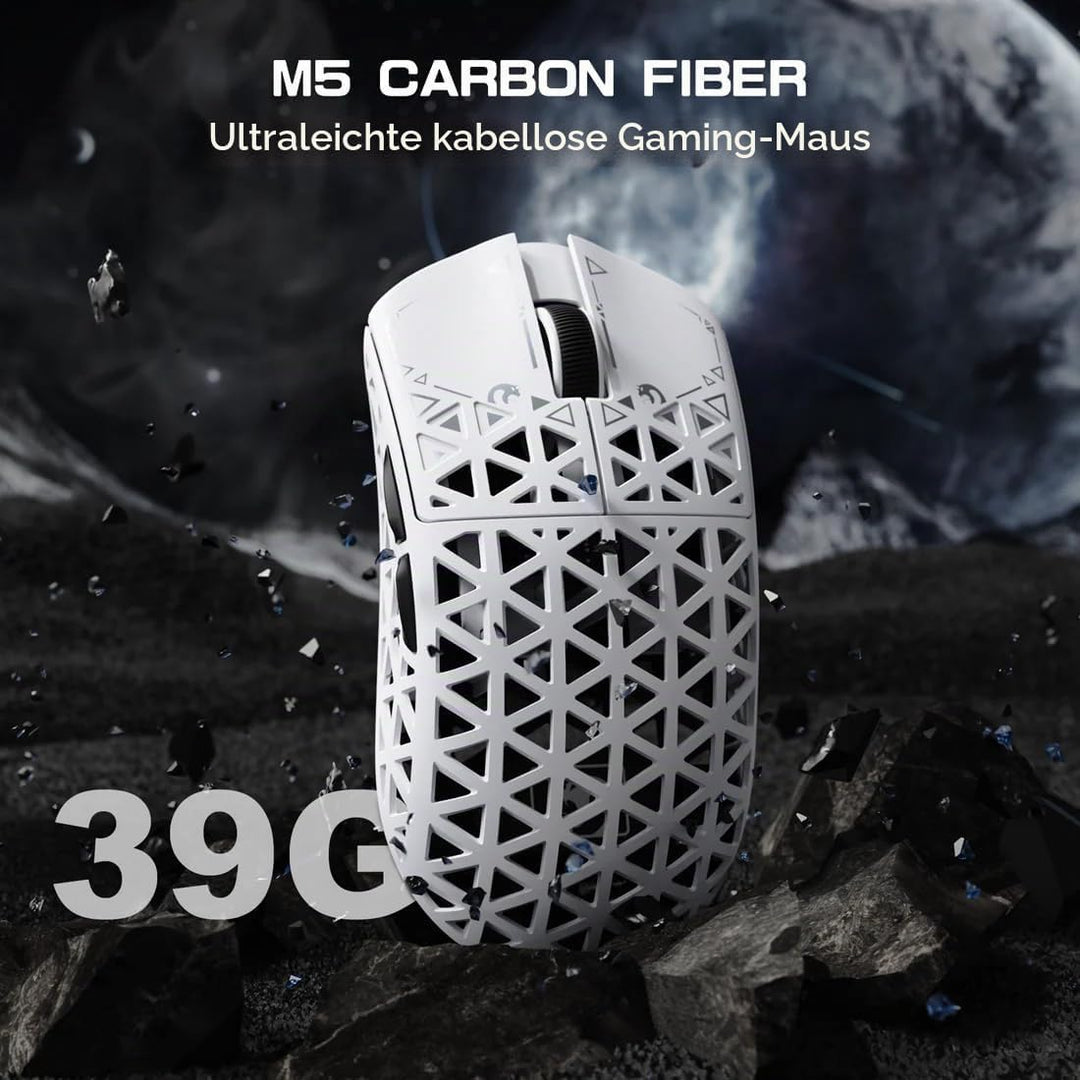 MAMBASNAKE M5 Ultra Carbon Fiber 8000Hz Wireless Gaming Mouse, 39g Superlight, 42000DPI, PAW3950MAX