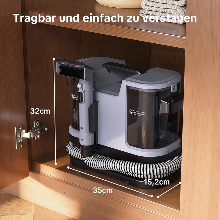 Lubluelu Nasssauger Polsterreiniger Gerät, 600 W - 15 kPa Teppichreiniger Waschsauger, tragbares Tep