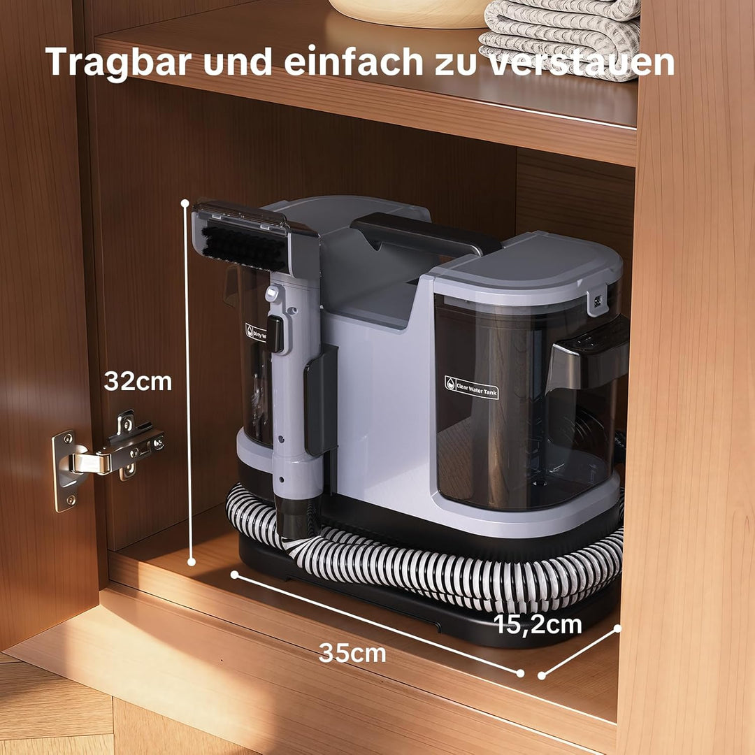 Lubluelu Nasssauger Polsterreiniger Gerät mit 600 W – 20 kPa Teppichreiniger Waschsauger, tragbarer