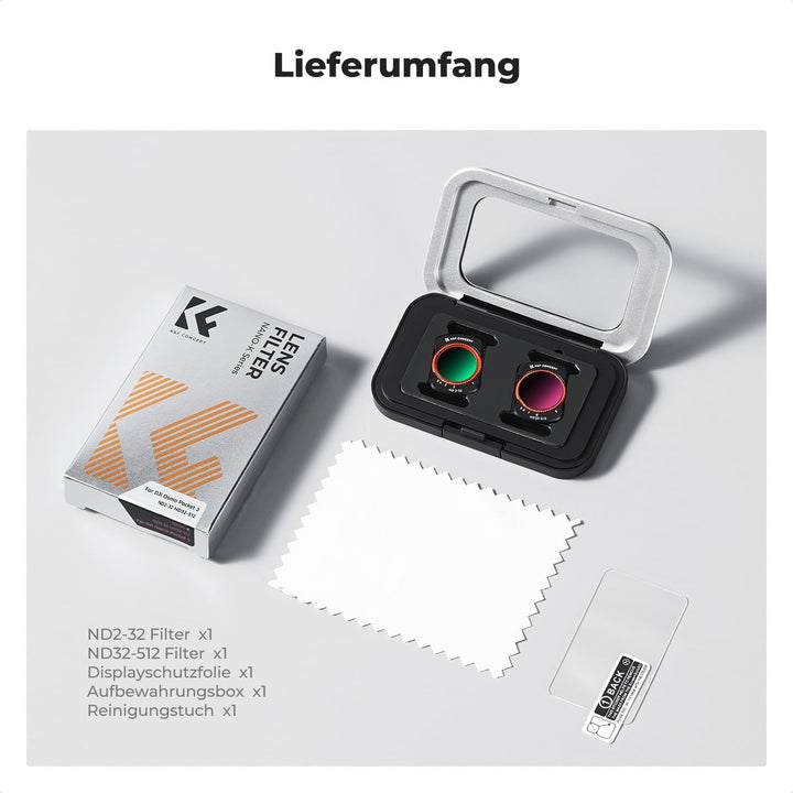 K&F CONCEPT magnetisches ND Filter Set, kompatibel mit DJI Osmo Pocket 3, Variabler ND2-ND32 und Var