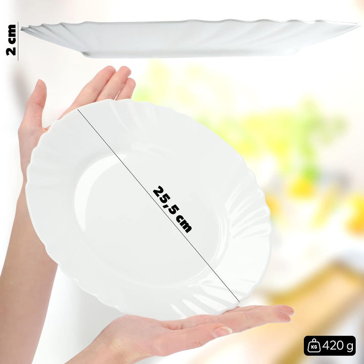 KADAX Geschirrservice 12-teilig, Geschirrset für 4 Personen, Tafelservice mit Müslischale, Dessertte