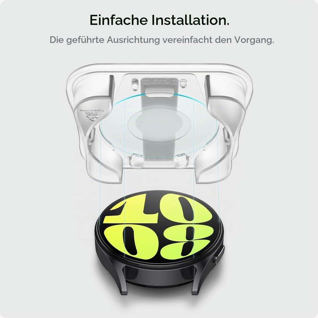 Spigen Glas.tR EZ Fit Schutzfolie kompatibel mit Samsung Galaxy Watch 7 44mm, 2 Stück, Nicht hüllenf