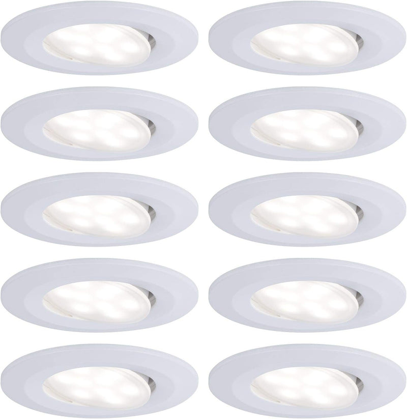 Paulmann 99924 LED Einbauleuchte Calla rund 10er Set incl 10x5.2W IP65 dimmbar Einbaustrahler Weiss