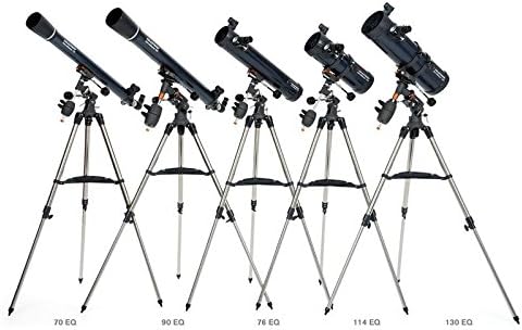 Celestron 31035 AstroMaster 76EQ Newtonsches Spiegelteleskop - mit Zwei Okularen, höheneinstellbarem