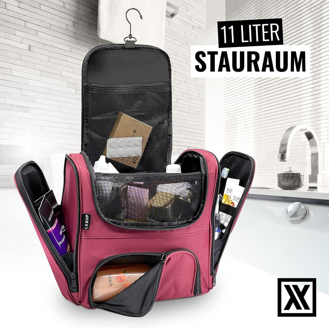 LEXXUP Kulturbeutel - Grosse Reisetasche für Damen und Herren, Wasserabweisende Toilettentasche, für