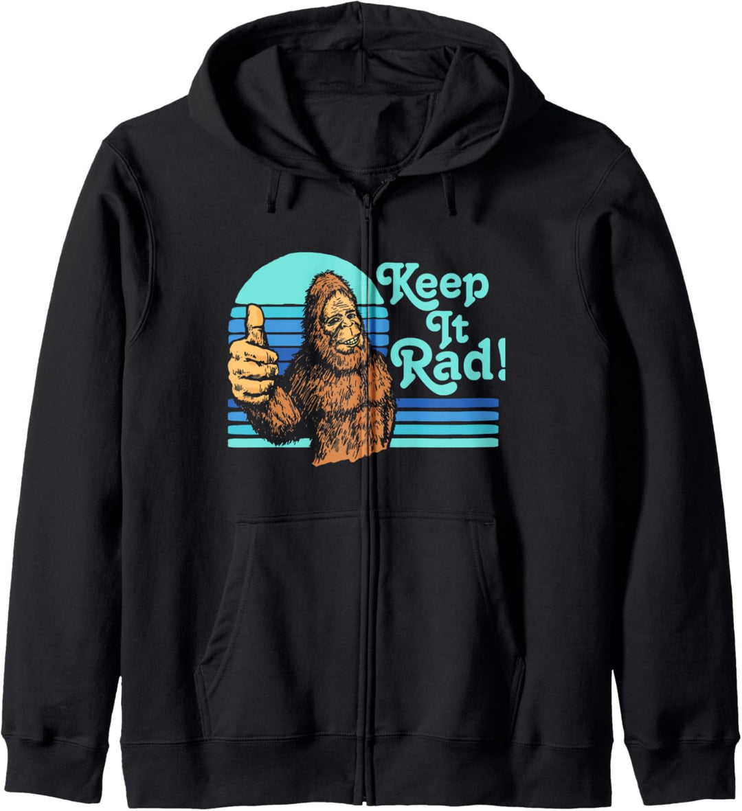 Keep It Rad! Vintage Bigfoot Thumbs Up Funny Vintage Hipster Kapuzenjacke