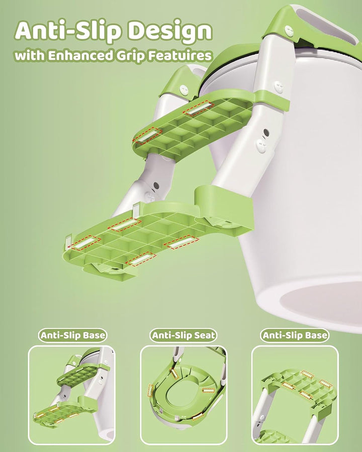 Toilettensitz Kinder mit Treppe, 3 in 1 Klappbarer Toilettenleiter für Kinder, Rutschfest und Wasser