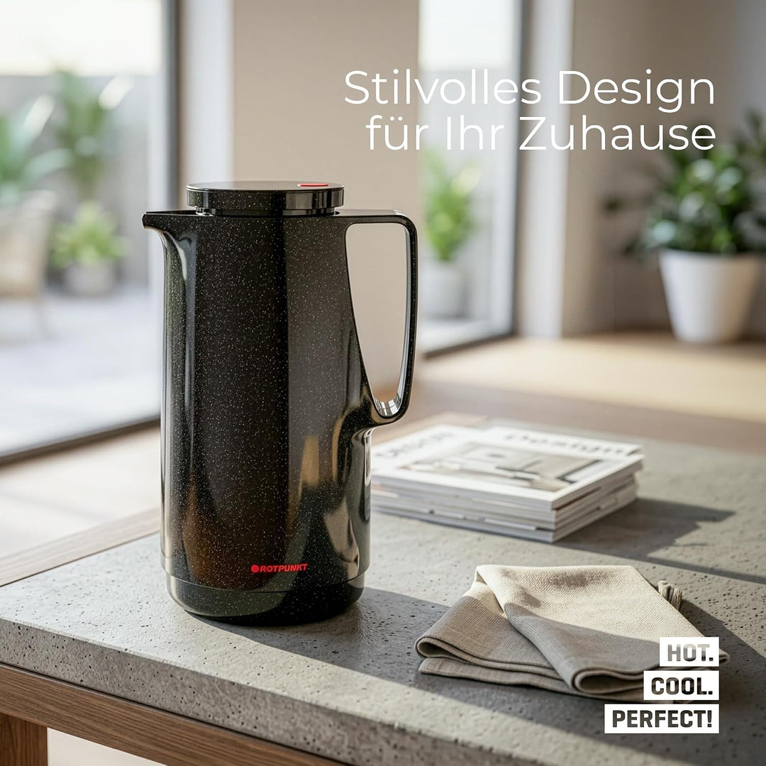 Rotpunkt Isolierkanne 760" 1,0l in schwarz, Edelstahl, 20 x 10 x 10 cm, Schwarz