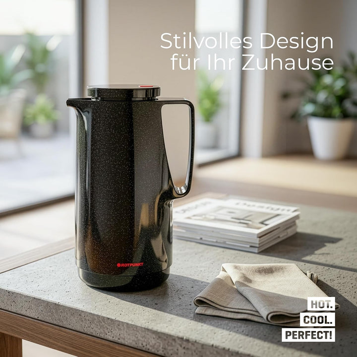 Rotpunkt Isolierkanne 760" 1,0l in schwarz, Edelstahl, 20 x 10 x 10 cm, Schwarz