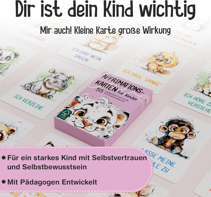 55 Affirmationskarten für Kinder - Selbstbewusstsein stärken Kinder - Achtsamkeit fördern Rosa, Rosa