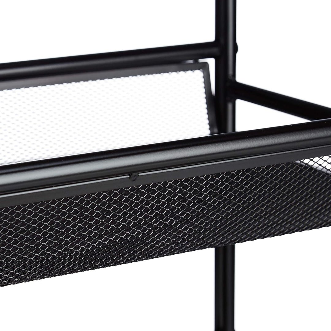 Relaxdays Rollregal schmal aus Metall, 4 Etagen Nischenwagen für Büro, Standregal mit Rollen HxBxT: