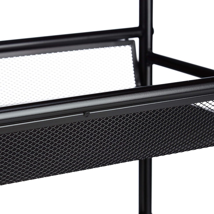 Relaxdays Rollregal schmal aus Metall, 4 Etagen Nischenwagen für Büro, Standregal mit Rollen HxBxT: