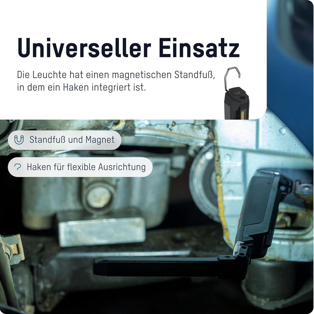 ANSMANN LED Inspektionsleuchte mit 500 Lumen - Arbeitsleuchte kabellos, flexibel & magnetisch - 5W F