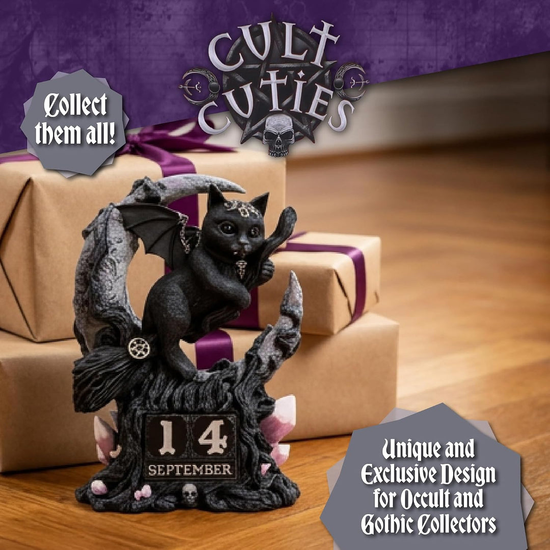 Nemesis Now Cult Cuties Malpuss Ewiger Kalender – handbemalter Gothic-Hexerei-Schreibtischkalender a