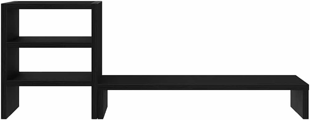 vidaXL Monitorständer mit Schreibtisch-Organizer Schwarz Eichen-Optik, Monitorerhöhung, Schreibtisch