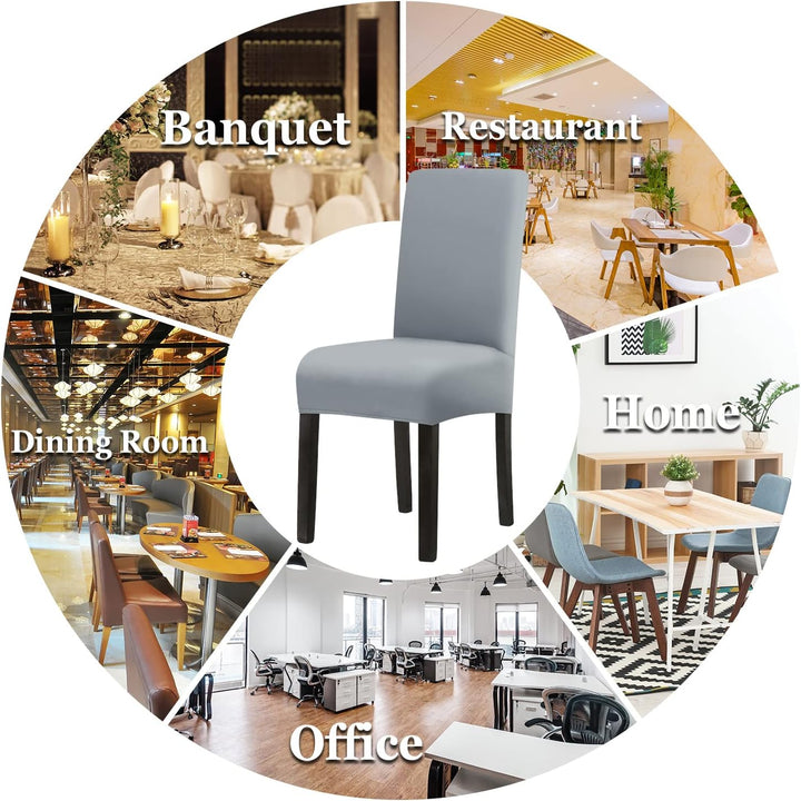 Jaotto Stuhlhussen 6er Set Wasserdicht Stuhlhussen für Esszimmerstühle Stretch Stuhlhussen Schwingst