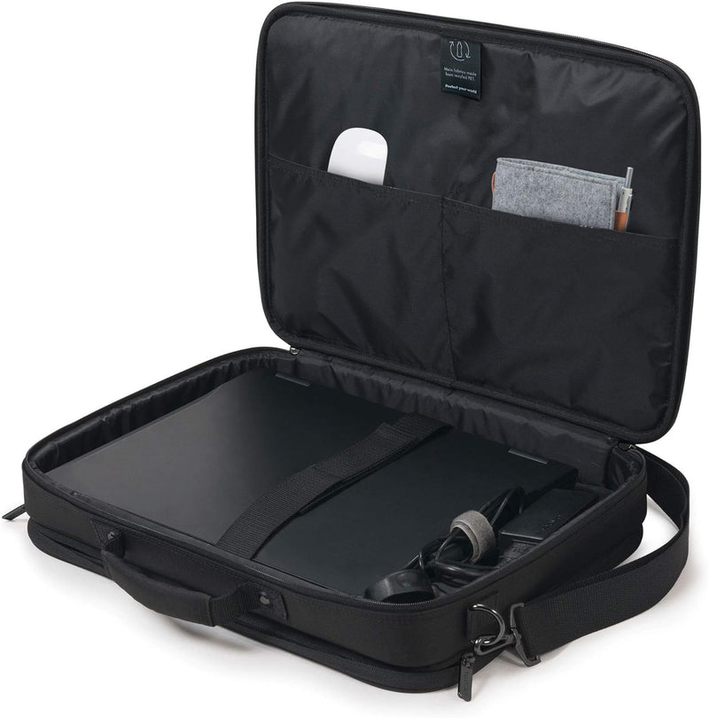 Dicota Eco Multi Plus Base 14-15.6 – Notebooktasche mit Schutzpolsterung und Dokumentenfach, schwarz