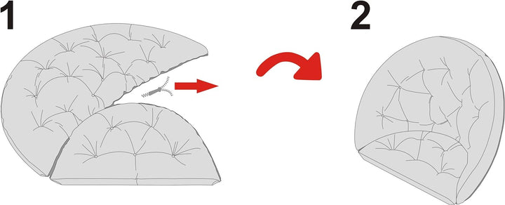 Hängesessel Kissen, Polster, Auflage für Polyrattan & Rattan Hängeschaukel, Sitzauflage für Hängekor