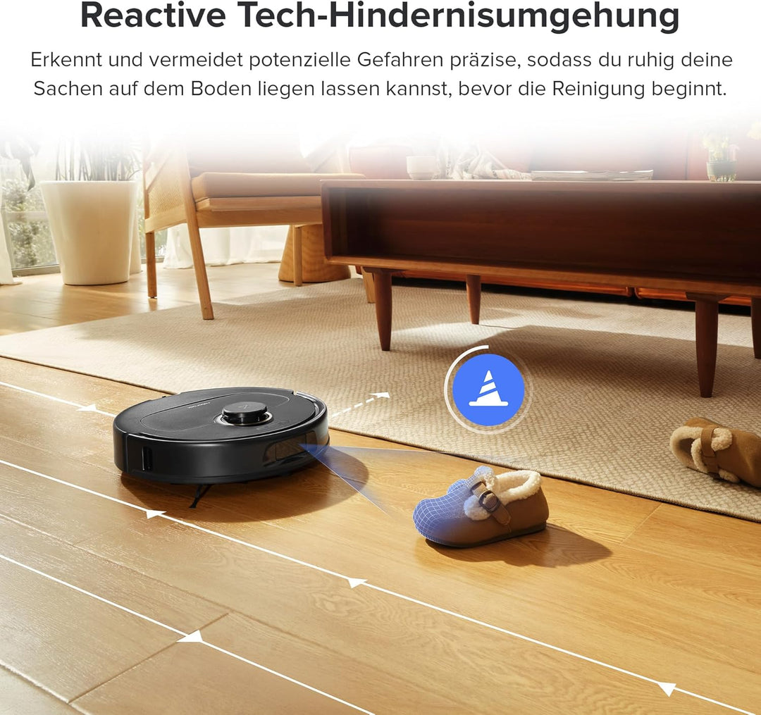 roborock Qrevo Pro Saugroboter mit Wischfunktion&Hebarem Wischmopp, FlexiArm Design™ Kantenreinigung