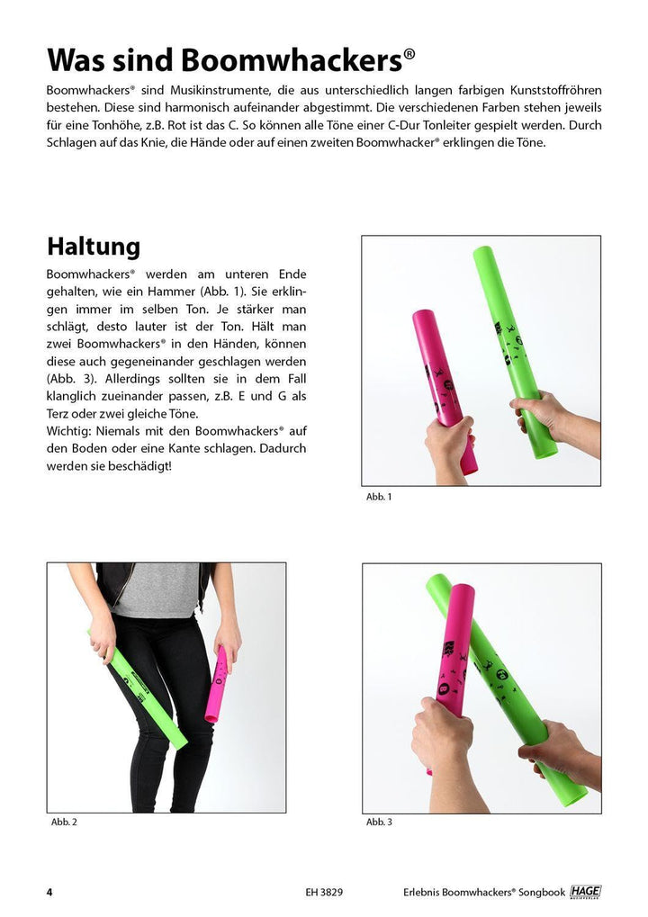 Erlebnis Boomwhackers® Songbook: 10 moderne Songs in verschiedenen Stilrichtungen. Ohne Vorkenntniss