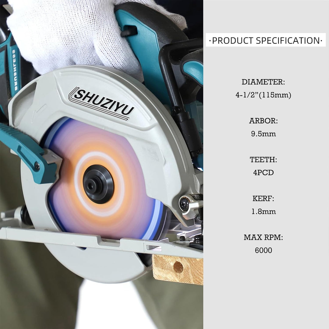 LSHUZIYU 115mm-4PCD-9.5mm, Polykristallin mit Diamantzähne 4 PCD, Kreissägeblatt Faserzement, Sägebl