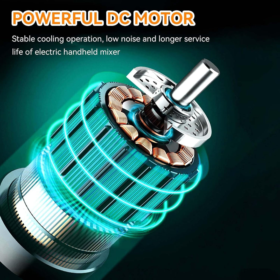Kabelloser Handmixer Elektrischer, Edelstahl-Schwingbesen Mini-Eierschläger 4-Gang-Einstellbarer Min