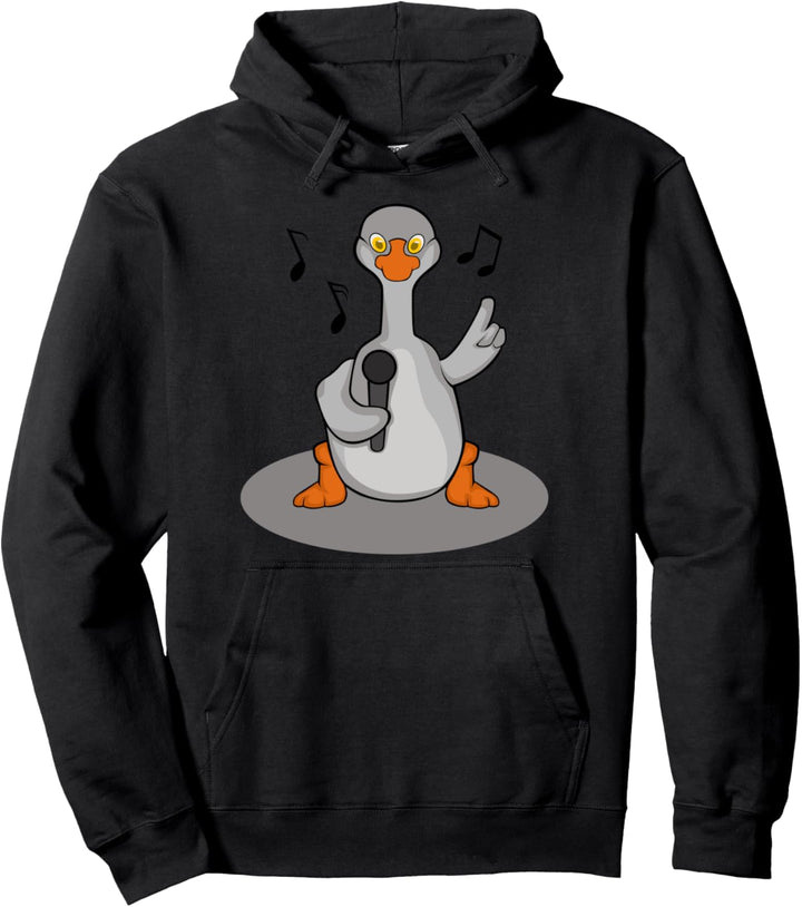 Gans Sänger Musik Instrument Band Konzert Ente Vogel Mikro Pullover Hoodie
