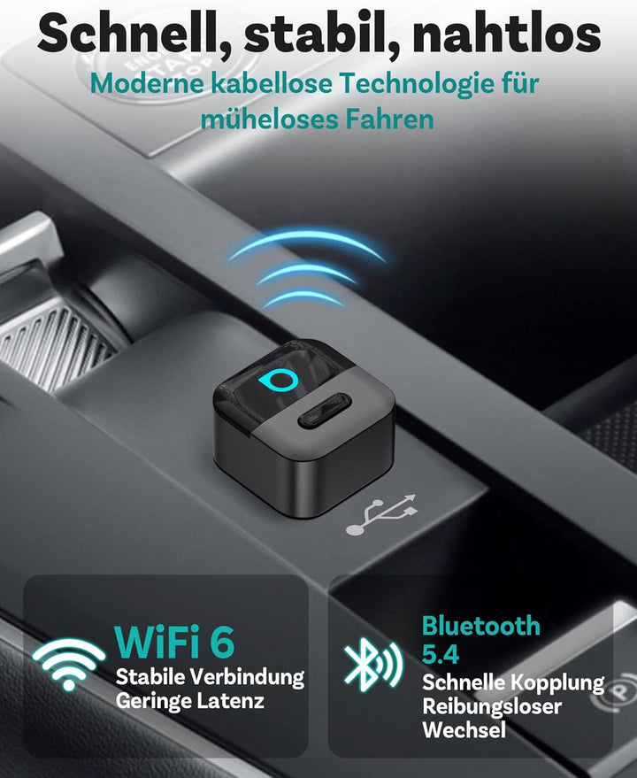 2026 Ottocast Mini Pico CarPlay Adapter, Wandelt kabelgebundenes CarPlay & Android Auto in Wireless