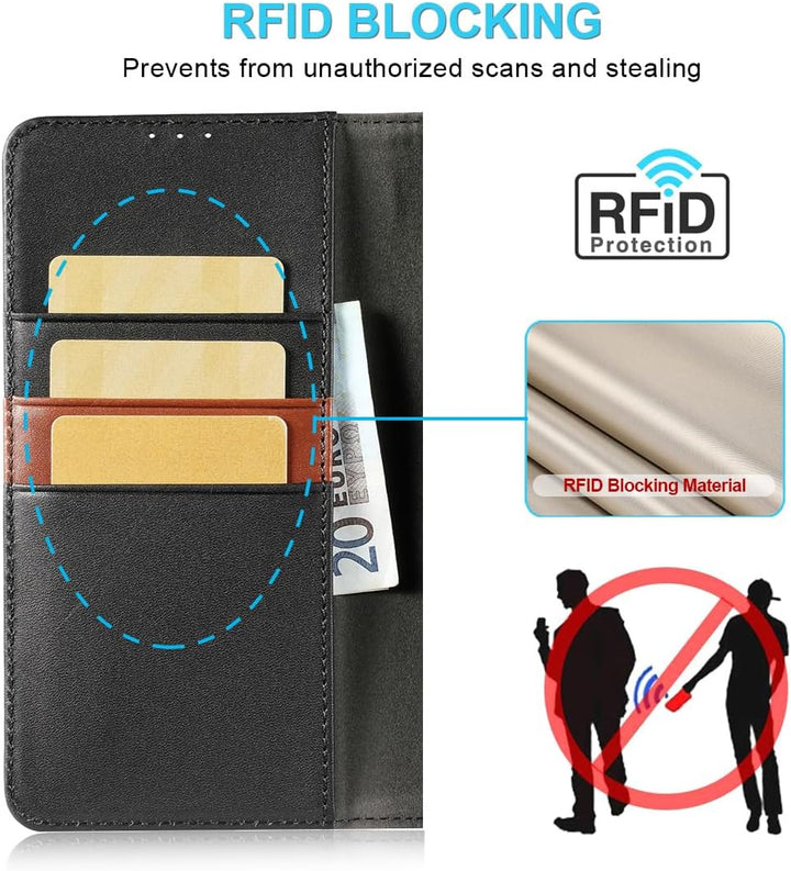 LENSUN Echtleder Hülle für Samsung Galaxy S26 Plus, Handyhülle [Echtes Leder][Kartenfach][RFID Schut