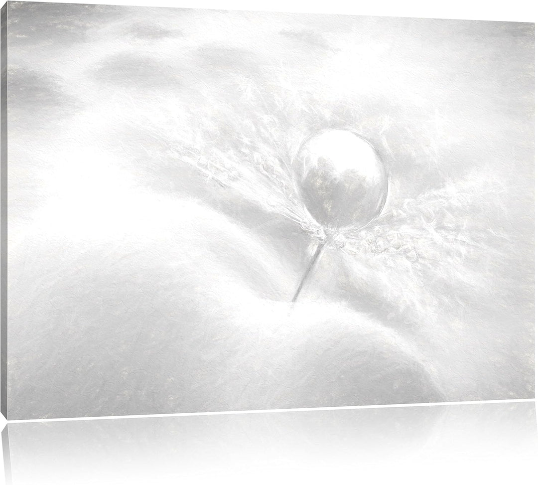 Pixxprint Tautropfen Pusteblume als Leinwandbild/Grösse: 100x70 cm/Wandbild/Kunstdruck/fertig bespan