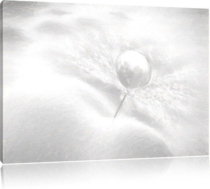 Pixxprint Tautropfen Pusteblume als Leinwandbild/Grösse: 100x70 cm/Wandbild/Kunstdruck/fertig bespan