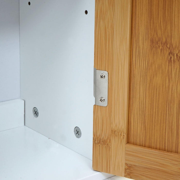 Mendler Hängeschrank HWC-A85, Badschrank Wandschrank Bambus, 52x35x21cm weiss