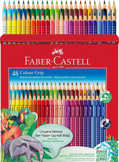 Faber-Castell 112449 - Buntstift Colour Grip 48er Stück Kartonetui 48 stück (1er Pack) 48 Stück, 48