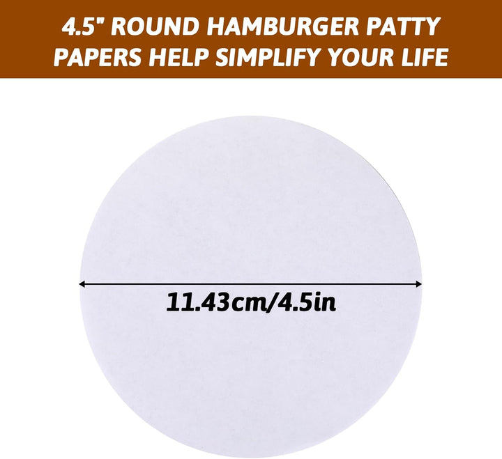 500 Stück Burger Papier Antihaft Burgerpapier Rundes Backpapier, Antihaftbeschichtetes Pergamentpapi