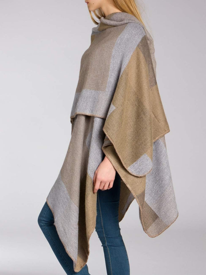 Caspar PON008 Damen Poncho Einheitsgrösse braun, Einheitsgrösse braun