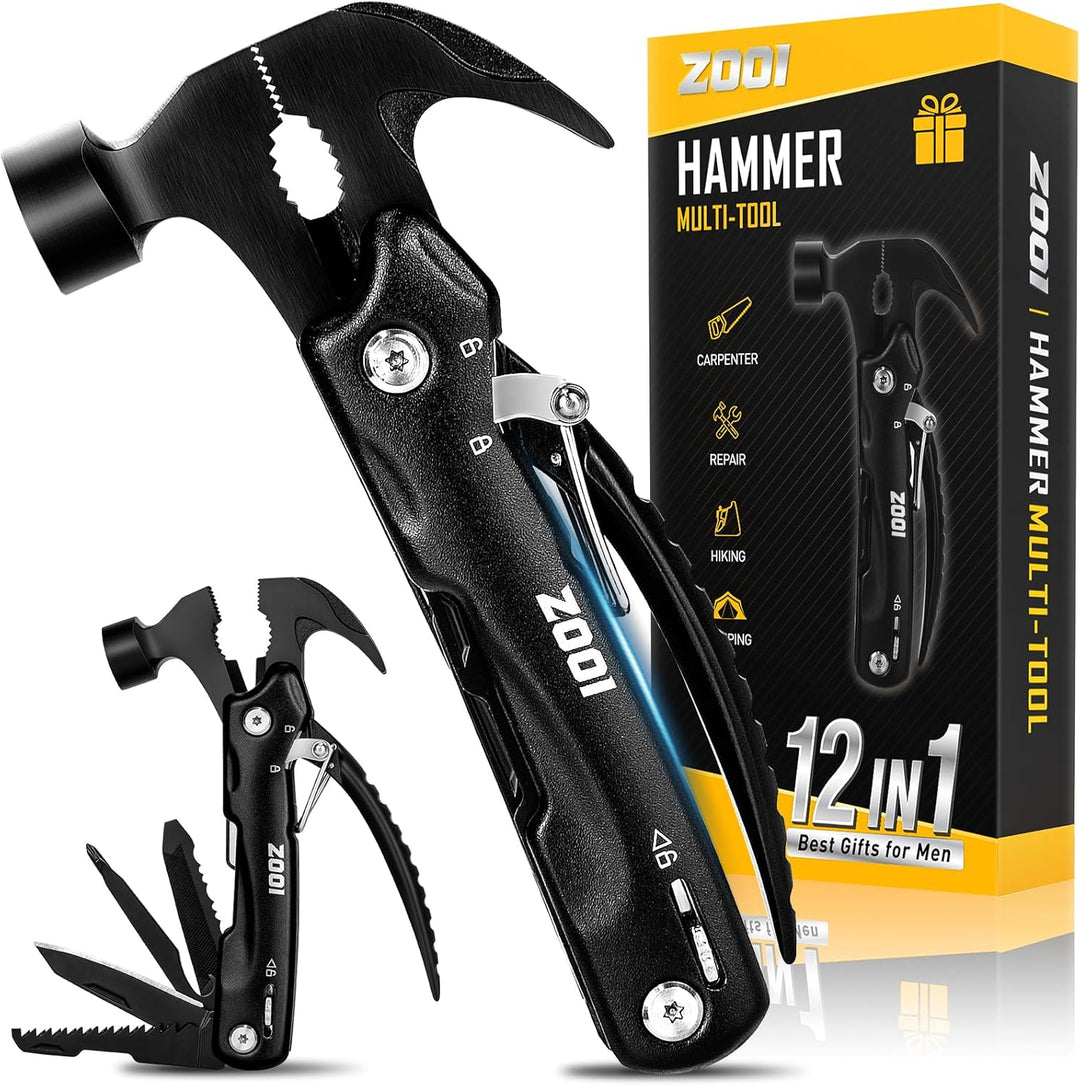 ZOOI Geschenke für Männer 12 in 1 Multitool Camping Zubehör, Gadgets für Männer Geschenke für Papa,