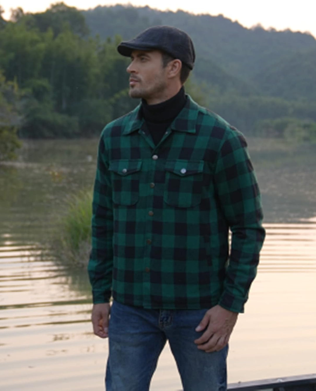 COOFANDY Herren Hemd Flanellhemd Kariert Gefüttert Holzfällerhemd Langarm Casual Button Down Winter