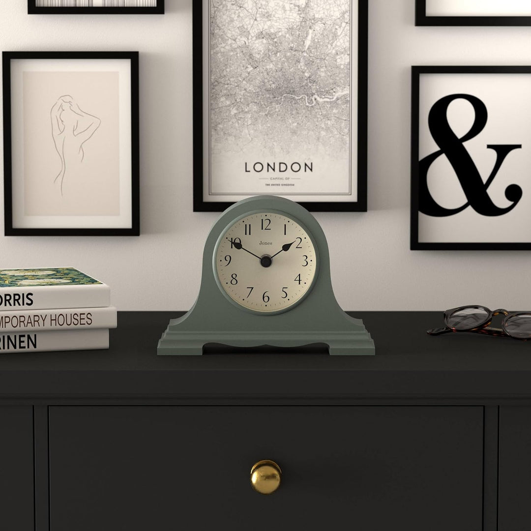 JONES CLOCKS® Speakeasy kaminuhr | Klassisches Design des napoleonhutes | Grün | Zeitgenössischer kl