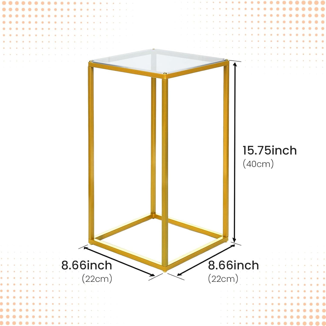 YALLOVE 10 Pcs 40cm Metall Blumenständer, Gold Mittelstücke Vasen Stand mit klaren Acrylplatten, geo